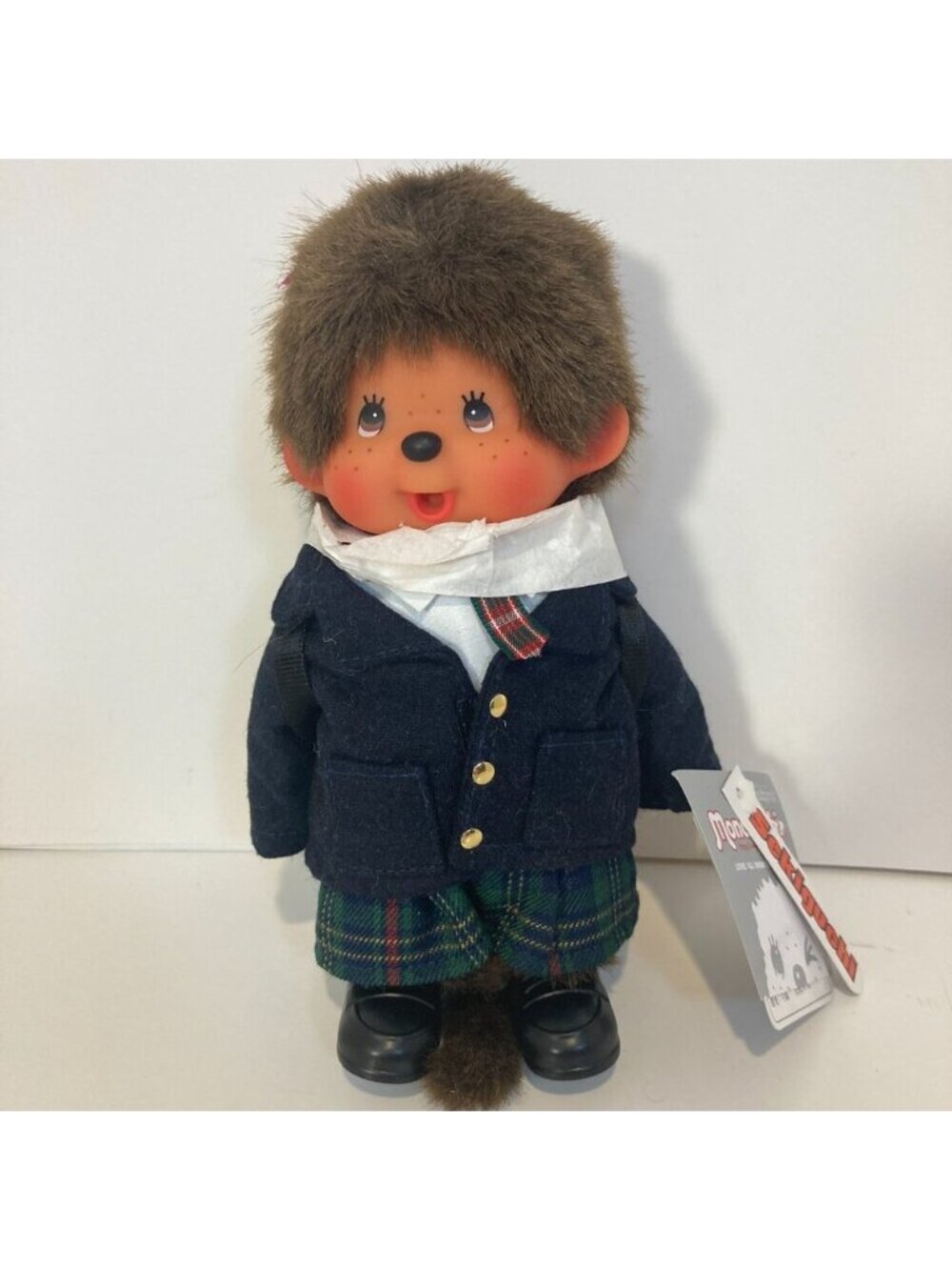 Monchhichi School Girl Uniform Sekiguchi Doll Toy Plush Japanese Monkey Tag